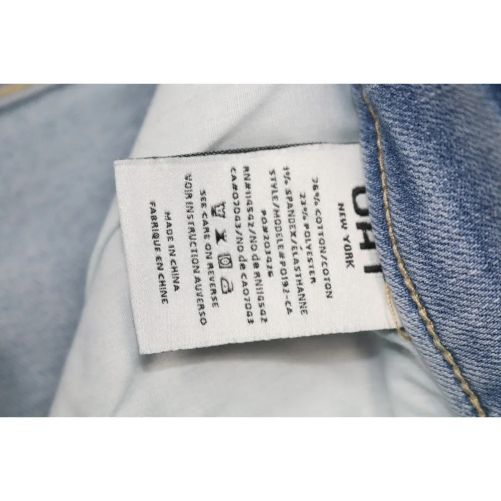 OAT New York Mid Rise Straight Ankle Jeans Women 6/28 NWT Light Wash Raw Hem